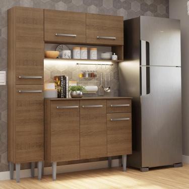 Imagem de Armário De Cozinha Compacta 137 Cm Rustic Emilly Madesa 012