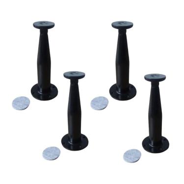 Imagem de 04 Pé Armário Távola Alumínio P/Móveis 12Cm Preto Regulável