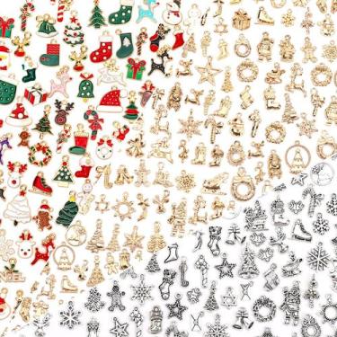 Imagem de Set de Dijes SANNIX 350 Piezas Navidad Esmalte Oro y Plata
