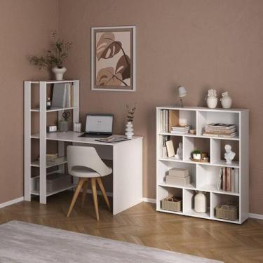 Imagem de Conjunto Escrivaninha Match e Estante Book com Diversos Nichos - Artel