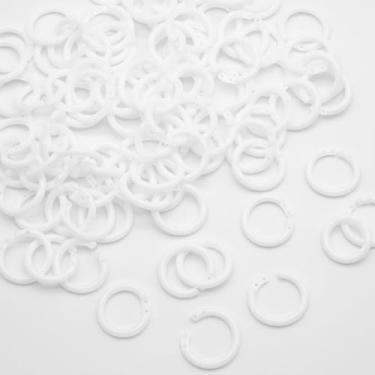 Imagem de LOUZAGO 100 peças de anéis de plástico para fichário de 3/4 polegadas, anéis brancos de folha solta, anel de cartão de índice, clipes de chaveiro flexíveis para livro, cartões de índice, papel de