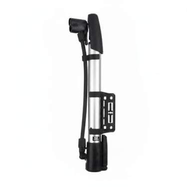 Imagem de Bomba de Ar Manual Multiuso 31cm em Alumínio com 3 Bicos e Suporte para Bicicleta (Prata)