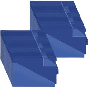 Imagem de 60 peças de guias centrais de poli guias de posição central de vinil guias de arquivo de plástico, dois bolsos, tamanho carta, pastas de projeto, suporte de documentos frontais transparentes para casa