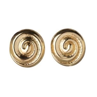 Imagem de Aloha Earrings Brincos de disco espiral com clipe, One Size, Metal, Sem pedra preciosa