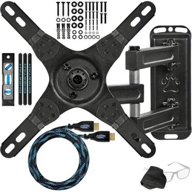 Imagem de Cheetah Suporte de parede para monitor de TV para TVs de 12 a 55 polegadas até 18 kg VESA 200 x 200 mm, com cabo HDMI de 3 metros, ajuste ao toque - basta pegar, ajustar, liberar o suporte giratório