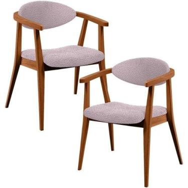 Imagem de Kit 02 Poltronas Decorativa Cecília L02 Bouclê Rosê - LYAM DECOR