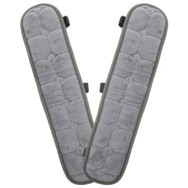 Imagem de SEWACC 1 par de almofadas de apoio de braço para cadeira de escritório, capas de descanso de braço para cadeira de jogos, para suporte de cotovelo e antebraço, 43 x 9 cm, cinza