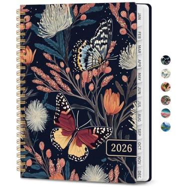 Imagem de Agenda 2026 – Agenda semanal e mensal, janeiro de 2026 a dezembro de 2026, agenda de calendário 2026 com encadernação em espiral, bolso interno, perfeito para material escolar de escritório em casa