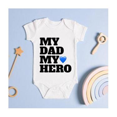 Imagem de Body Personalizado Bebê My Dad My Hero - Baby da Moda