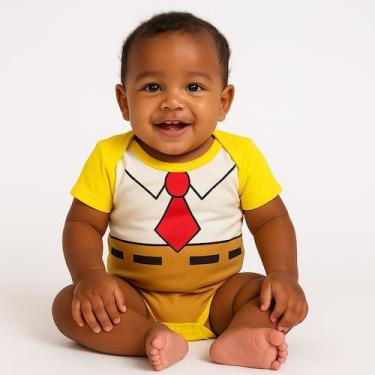 Imagem de Body Bebê Temático Bob Esponja 100% Algodão. - Baby da Moda