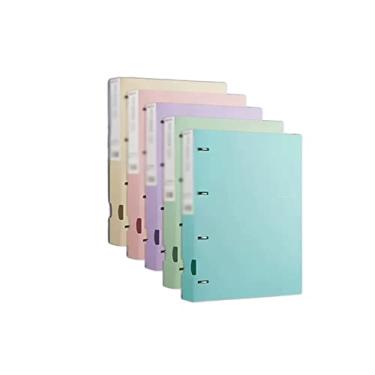 Imagem de Pastas, 5 peças, pasta de arquivos, fichários de armazenamento de dados, livro de informações com inserção A4, quatro furos, flipchart perfurado, organizador de arquivos com pastas de página interna