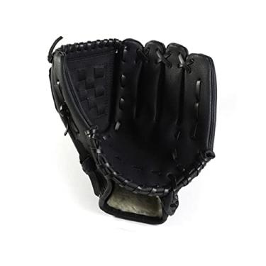 Imagem de Luva de basebol, luvas de rebatidas desportos ao ar livre luva de beisebol equipamento de prática de softball castanho azul preto adulto homem mulher mão esquerda comboio luvas de beisebol