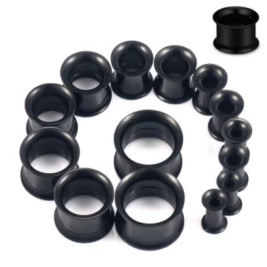Imagem de Kwoencxi 6G-14 mm alargador duplo alargador túneis plug para orelha kit de alongamento de orelha aço inoxidável cirúrgico preto calibre brinco lóbulo túnel extensor 6G 4G 2G 00G 00G 4mm 6mm 8mm 10mm