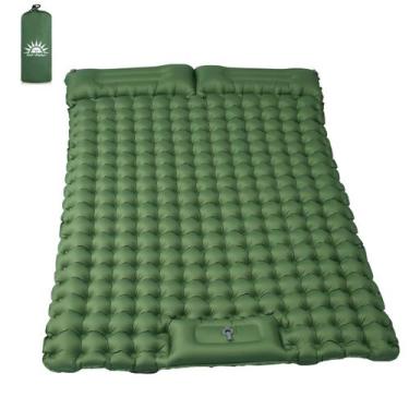 Imagem de Colchão Inflável Casal Compacto Camping Acampamento Viagem Ao Ar Livre