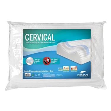 Imagem de Travesseiro Látex Cervical Performance Lavável 50x70 - Fibrasca