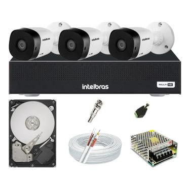 Imagem de Kit 3 Cameras Seguranca Intelbras Vhl 1220 Full Hd 2mp 1080p 1tb