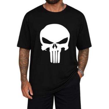 Imagem de Camiseta Oversized Justiceiro Streetwear Algodão Casual-Masculino