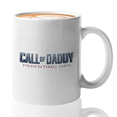 Imagem de Caneca de café Dia dos Pais 325 ml Branca - Call Of Daddy Parenting Ops - Awesome Birthday Gamer Dad Best Fathers Day