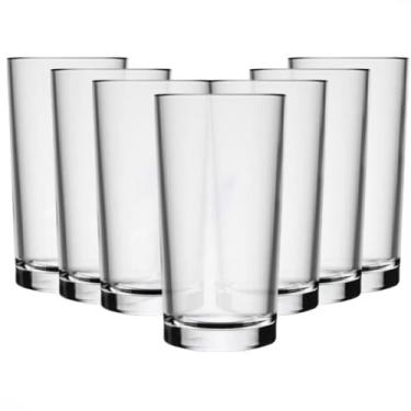 Imagem de Jogo de Copos Vidro Kit 6 Peças 225ml Cozinha Água Suco, Estilo Moderno, Vidro Cristalino e Resistente