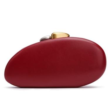 Imagem de Bolsa clutch de designer para mulheres, elegante bolsa formal de couro PU, bolsa pequena para festas, casamentos, Borgonha