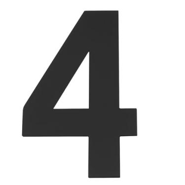 Imagem de Números de casa autoadesivos de 8,89 cm para uso externo, 1 placa de visibilidade de endereço de aço inoxidável para casa fora da porta do jardim, decoração de caixa de correio, número 4