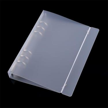 Imagem de A5 Capa para fichário de 6 anéis com fecho de botão de pressão, pastas de folhas soltas, protetor de caderno translúcido para páginas planejadoras de 6 furos, refil de enchimento e pastas para