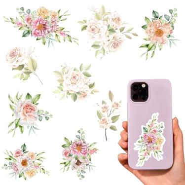Imagem de Peony FlowersUV DTF Cup Wraps - Adesivos de copo de flores para garrafa de água de vidro, artesanato DIY para notebook, bagagem, laptop, carro, decalque de transferência à prova d'água (peônia