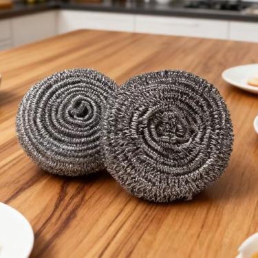 Imagem de Conjunto de escovas de limpeza de panelas de aço inoxidável de 3 peças - adequado para panelas, frigideiras, churrasqueiras e limpeza de pia - reutilizável