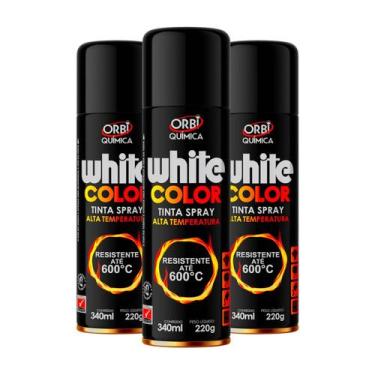 Imagem de Kit com 3 Tintas Spray Preto Fosco de Alta Temperatura Até 600ºC Orbi 