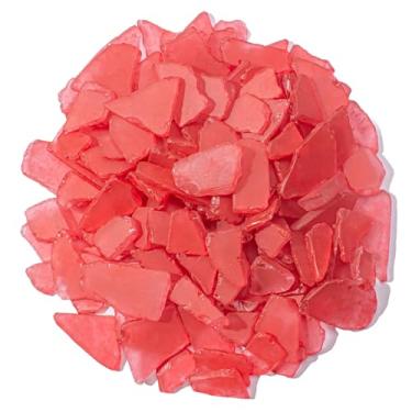 Imagem de Keedolla Vidro marinho caído para artesanato - Peças de vidro marinho fosco vermelho de 283 g para artesanato DIY, enchimento de vasos, casamentos na praia, aquário e decoração de casa
