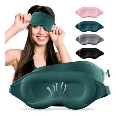 Imagem de Mascara De Dormir Tapa Olho Para Dormir Viagem 3D Blackout Espuma Macia E Confortável (Verde)