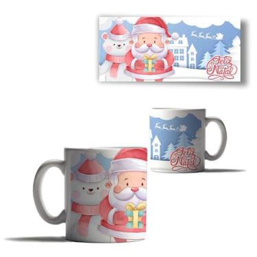 Imagem de Caneca Porcelana Feliz Natal Papai Noel Boneco Neve Arvore 2 - Enjoy S