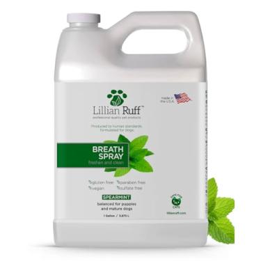 Imagem de Lillian Ruff Spray aromatizador de hálito para cuidados dentários – Fórmula de limpeza de dentes de saúde bucal para cães visa mau hálito, acúmulo de placa e tártaro, auxilia no cuidado bucal, saúde