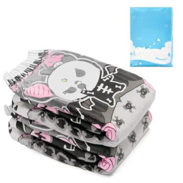 Imagem de Littleforbig Fralda impressa para adultos ultra absorvente de 7000 ml, 2 peças - Goth Brat (GG 122 a 142 cm)