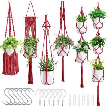 Imagem de Pacote de 6 cabides para plantas de macramê SFENNGPET com 6 conjuntos 