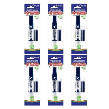 Imagem de Pincel Para Quadro Branco Recarregável Desmontado Board Master Azul 6 Unidades - Pilot