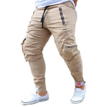 Imagem de Calça Jogger Masculina BEGE Cargo Streetwear-Unissex