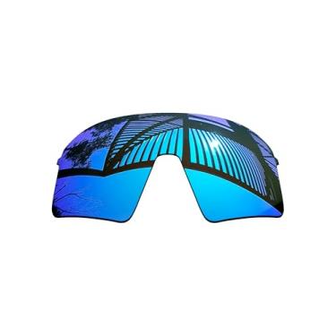 Imagem de MYCOURAG Lentes de reposição polarizadas com proteção UV para óculos de sol Oakley Stunt Wing OO9519 – Azul gelo espelhado revestido polarizado