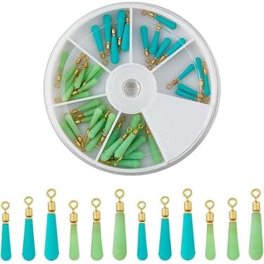 Imagem de 45 peças 6 estilos blocos de pesca flutuantes flutuantes flutuadores de silicone com achados de latão, boia de rotação, boia, tubo de assento, flutuadores, acessórios para pesca