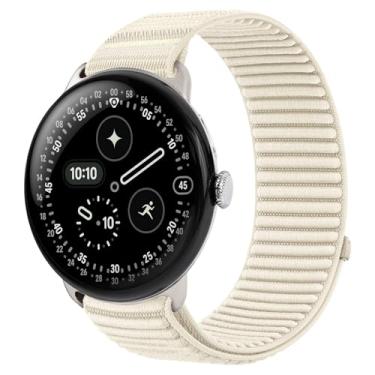 Imagem de BandRain Pulseiras esportivas de nylon compatíveis com Google Pixel Watch 4/3/2/1 de 45 mm e 41 mm, conector de aço atualizado, pulseiras de substituição trançadas macias e respiráveis para mulheres e