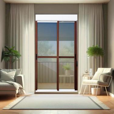 Imagem de Porta de Correr com Persiana integrada 2 Folhas Móveis 220 X 180 Elite