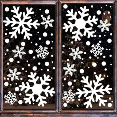 Imagem de Vovocas Janela grande de floco de neve, decorações de Natal, 10 folhas - Janela de floco de neve extra grande de Natal para janelas de vidro, flocos de neve brancos, decalques de janelas, adesivos