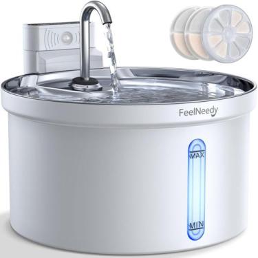 Imagem de Fonte de água sem fio para gatos FEELNEEDY Automatic 3.5L