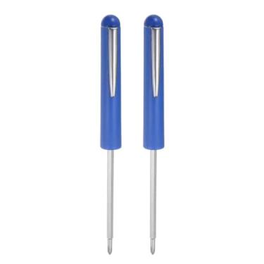 Imagem de HARFINGTON 2 peças de chave de fenda de bolso não magnética Phillips 3 mm mini chave de fenda portátil com clipe para mecânico, eletricista, técnico, azul