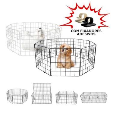 Imagem de Cercadinho para Cachorro Pequeno Porte Móvel Dobrável 8 Telas 30x30cm 