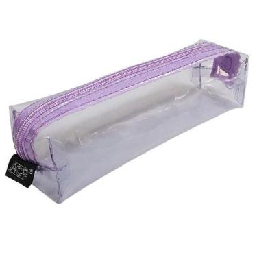 Imagem de Estojo Escolar Transparente Pequeno 1 Compartimento c/ zíper 22x50x50m