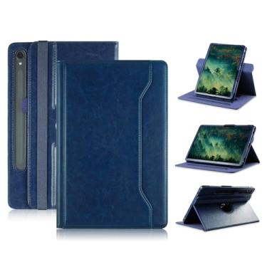 Imagem de Xuanbeier Capa giratória 360 para tablet Samsung Galaxy Tab S9 11 polegadas 2023/Tab S8 5G 11/S7 11 polegadas, capa protetora de visualização em vários ângulos com bolso, alça de mão e suporte para