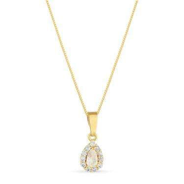 Imagem de Colar Gota Pingo de Luz com Pedra Zircônia – Semi Joia Banhada a Ouro 18k – Design Sofisticado e Brilhante, Perfeito para Adicionar Elegância ao Visual, Ideal para Presentear ou Usar em Ocasiões Especiais