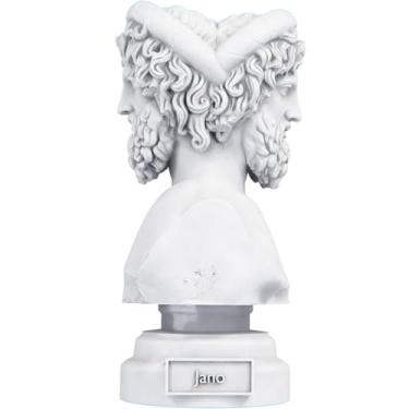 Imagem de Estátua Busto Jano - Deus Romano das Mudanças - Janus (Cor Mármore)