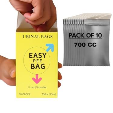 Imagem de Sacos de urina descartáveis unissex para viagens, acampamento e emergências – Sacos de urina portáteis para homens, mulheres e crianças | À prova de vazamento, sem odor, bolsa para mictório de